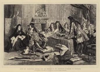 Louis XIV, traitant des affaires avec ses ministres dans les appartements de Madame de Maintenon